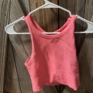 Coral Ribbed Women's Bodysuit